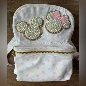 Stoney Clover Lane MICKEY MINNIE PASTEL HEARTS PEARLS Classic backpack Bookbag
